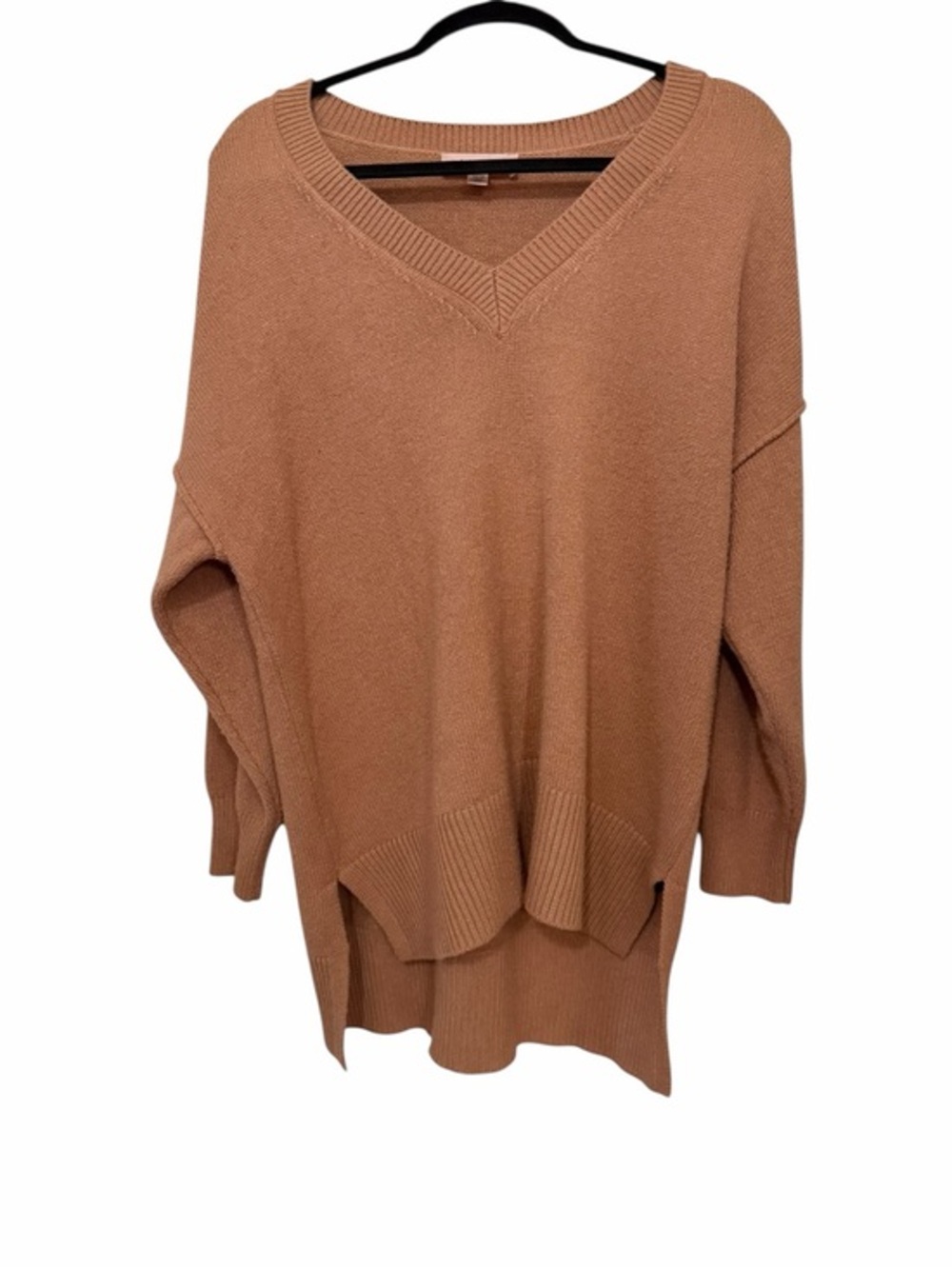 Philosophy V-Neck Oversized Sweater in Camel